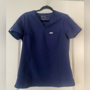 Figs Women's Deep Blue Short Sleeve Top